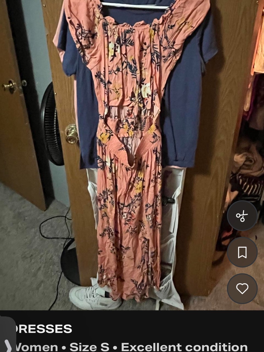 T.J.Maxx Peach Floral Off-Shoulder Romper Jumpsuit